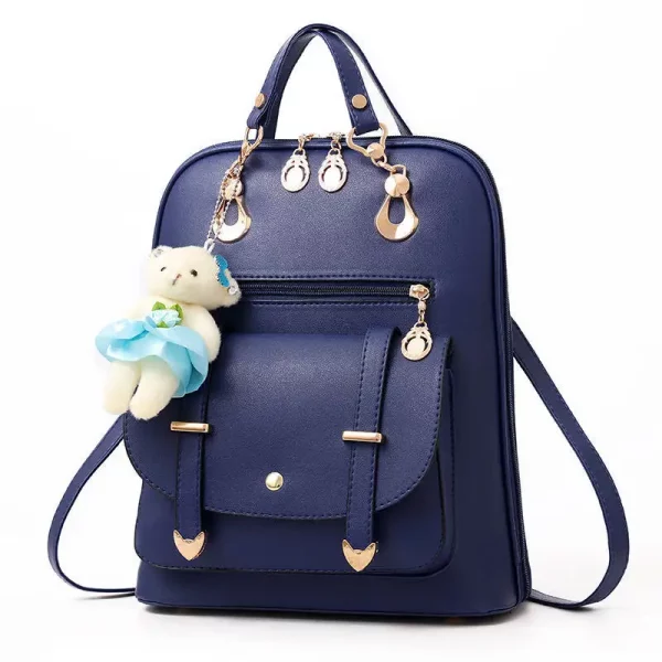 Mochila de cuero con colgante de Osito - Image 3